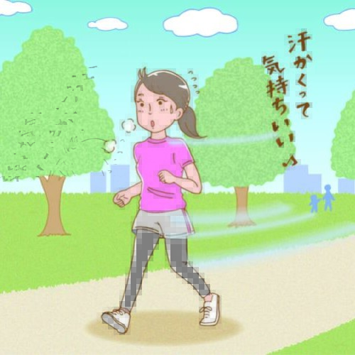 更年期対策にジョギングをする女性