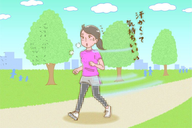 更年期対策にジョギングをする女性